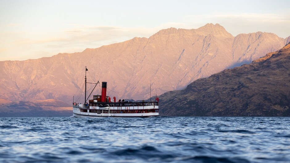 Finish your journey with a cruise back across Lake Whakatipu aboard the iconic TSS Earnslaw.