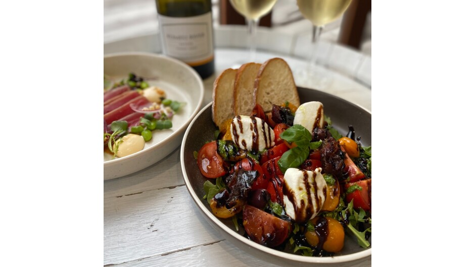 Heirloom Tomato and Smoked Bocconcini Salad from The Landing Restaurant.