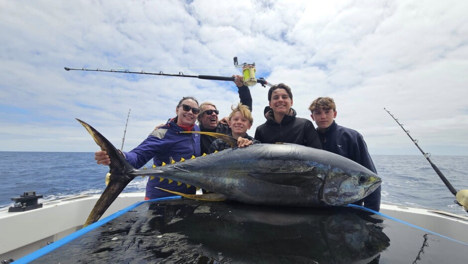 A beauty Yellowfin off Great Barrier Island, Auckland.