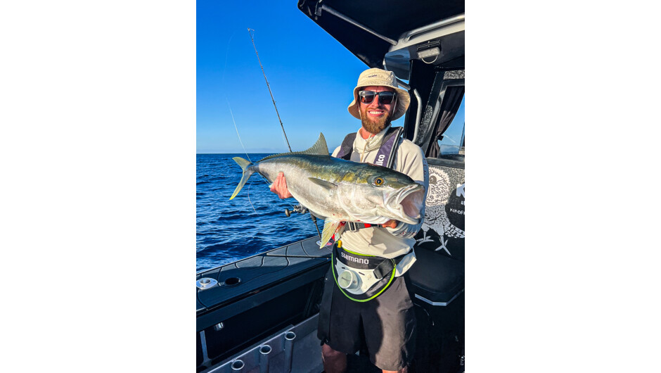 Happy customer with his yellowtail kingfish