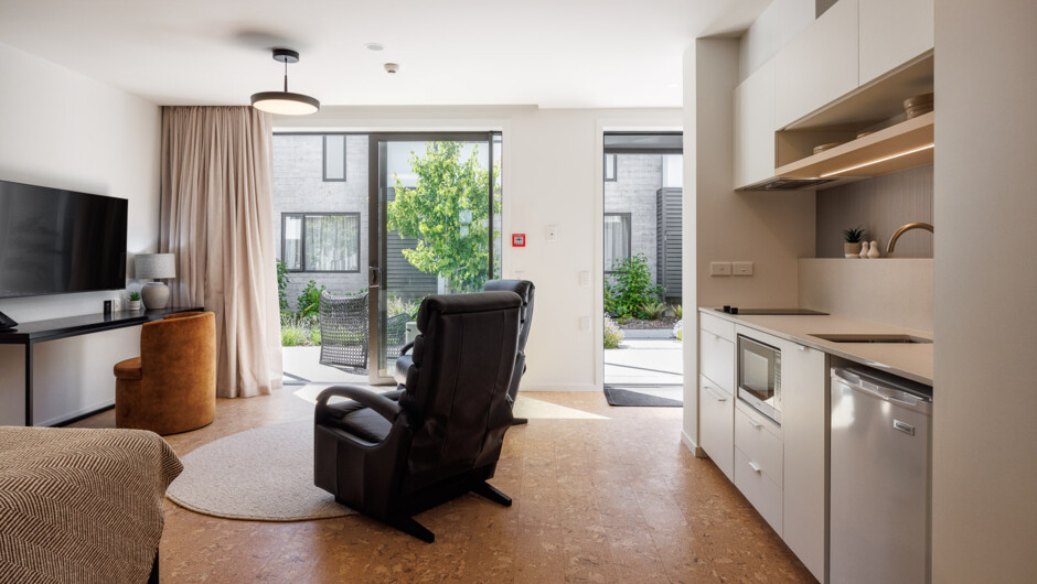 Living room & kitchenette