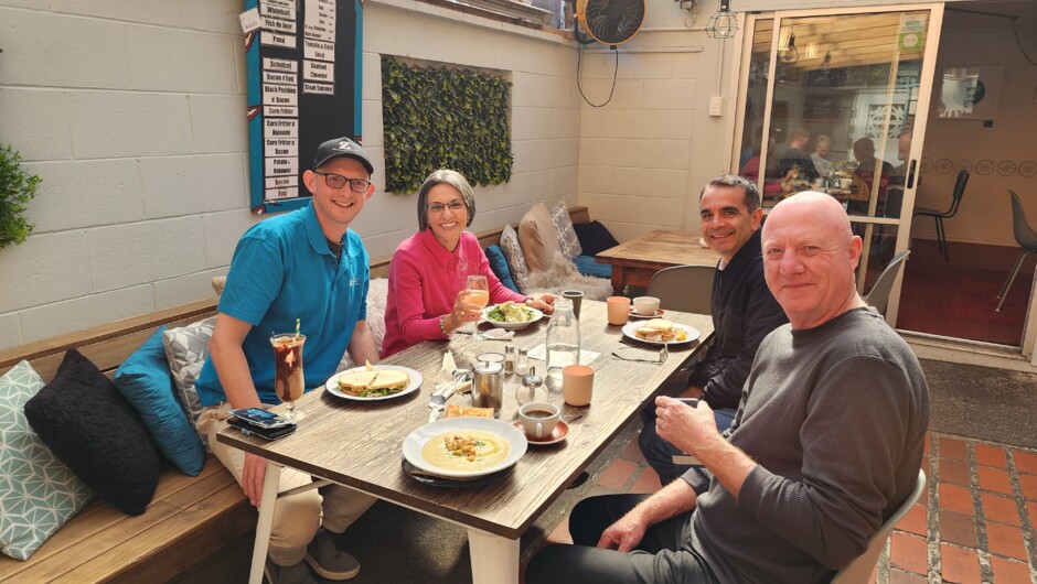 Lunch at a seaside cafe