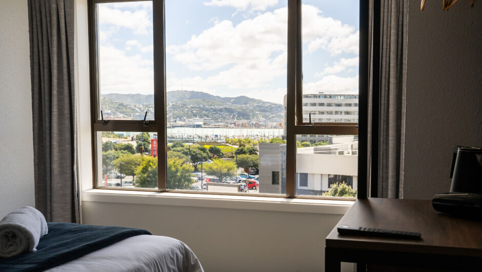 Harbour side views from modern guest focused rooms