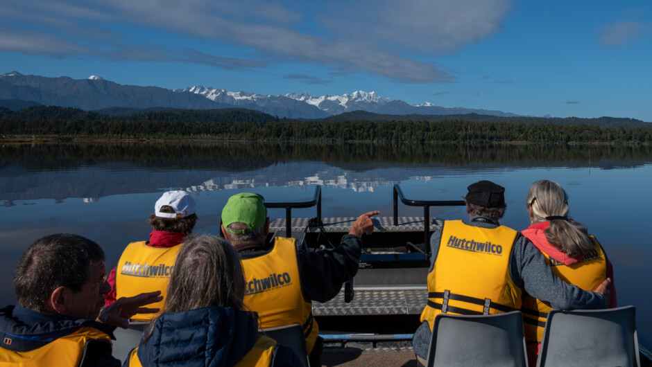 Okarito lagoon and the Southern Alps