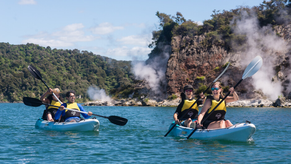 Customers enjoying a day out surrounded by geothermal wonders