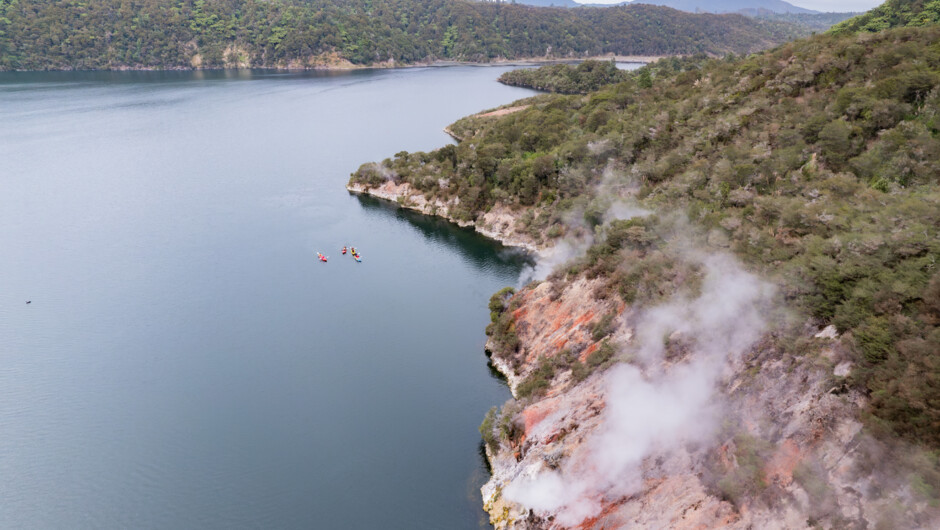 Exclusive kayak access on Lake Rotomahana leaves us feeling like we have the whole of New Zealand to ourselves