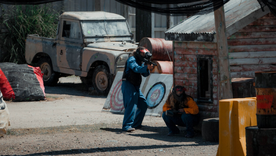 Taking aim in Paintball