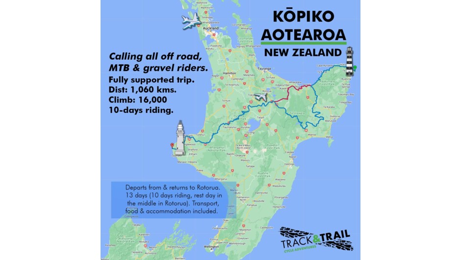 Kōpiko Aotearoa route map