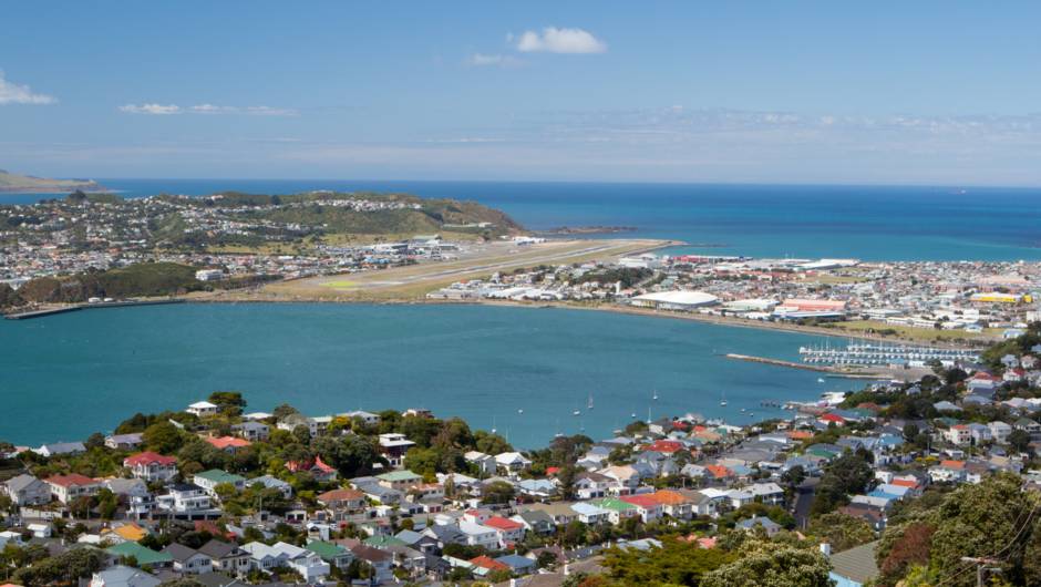 View from Matairangi Mt Victoria towards Wellington Airport