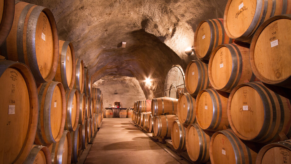 Our Wine Cave is home to over 300 French oak barrels of aging wine.