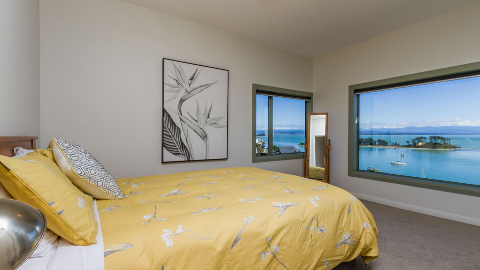 Master bedroom with King bed and stunning views