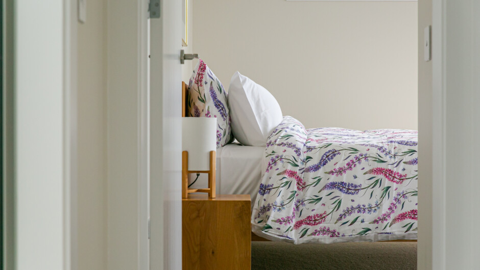 A  view of the main guest bedroom - tranquil and very quiet in a rural setting.