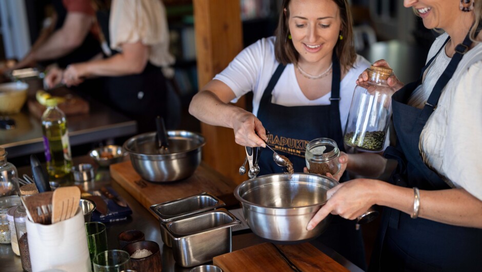 Hands-on cooking at Hapuku Kitchen