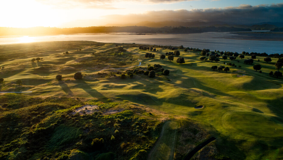 Ōhope Beach Golf Links club house aerial