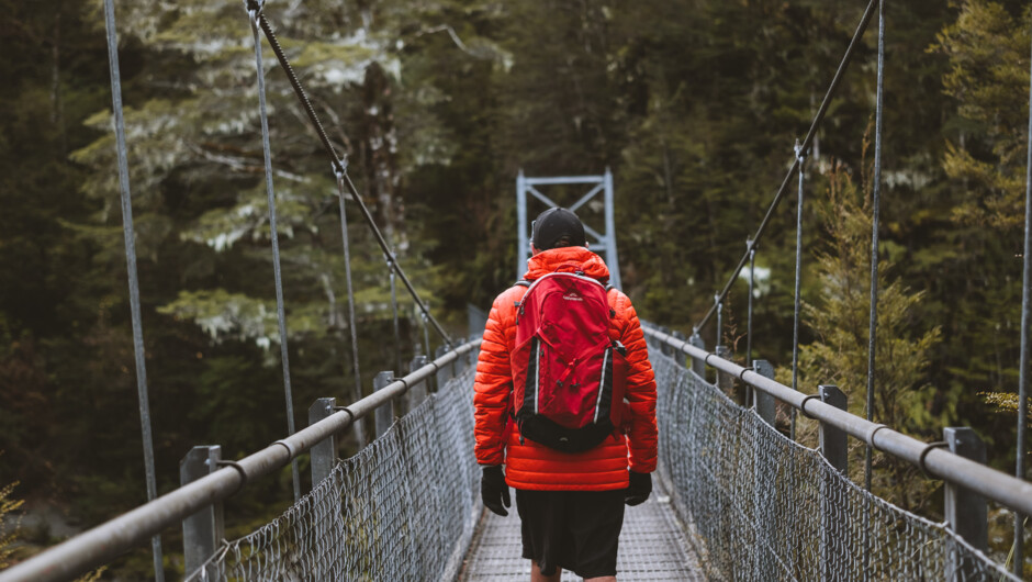 Hiker on the Routeburn Track