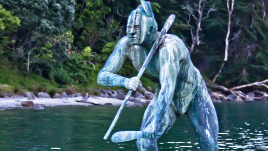 Tangaroa, Maori god of the sea guarding the harbour entance.