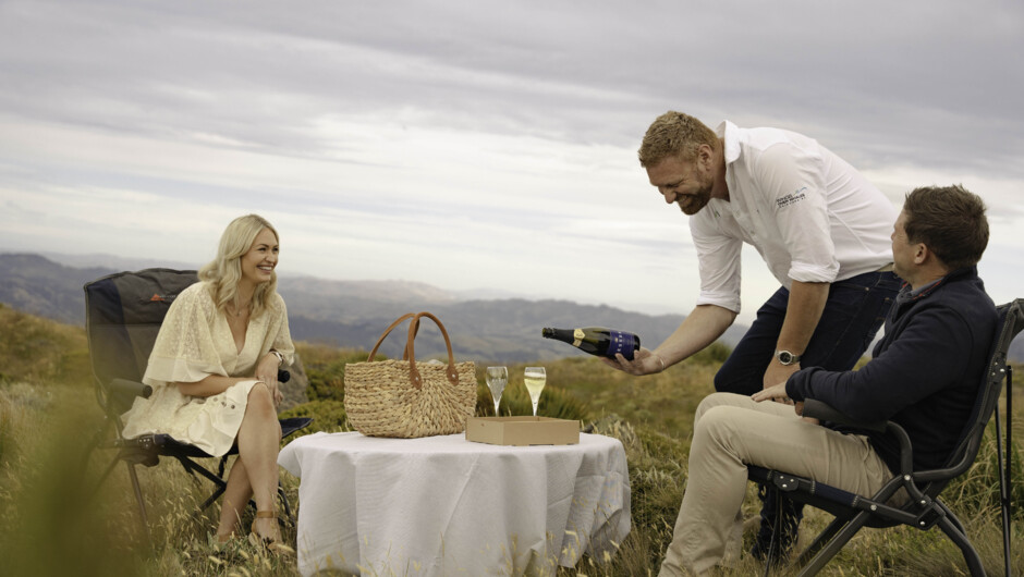 Heli Picnic Experience - celebrate a special occasion by indulging in a freshly prepared picnic and popping some local bubbles.