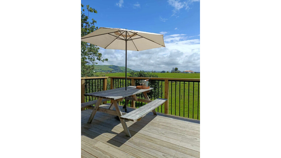 Relax and unwind on the deck in the sun and take in the country atmosphere