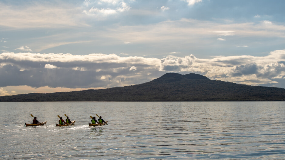 Kayaking to Rangitoto Island