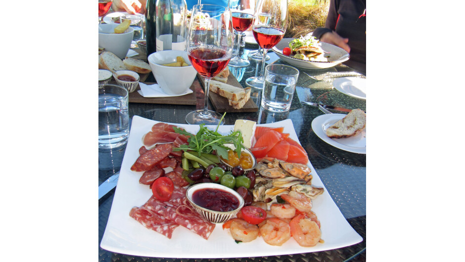 Gravity Vineyard lunch platter in the Moutere