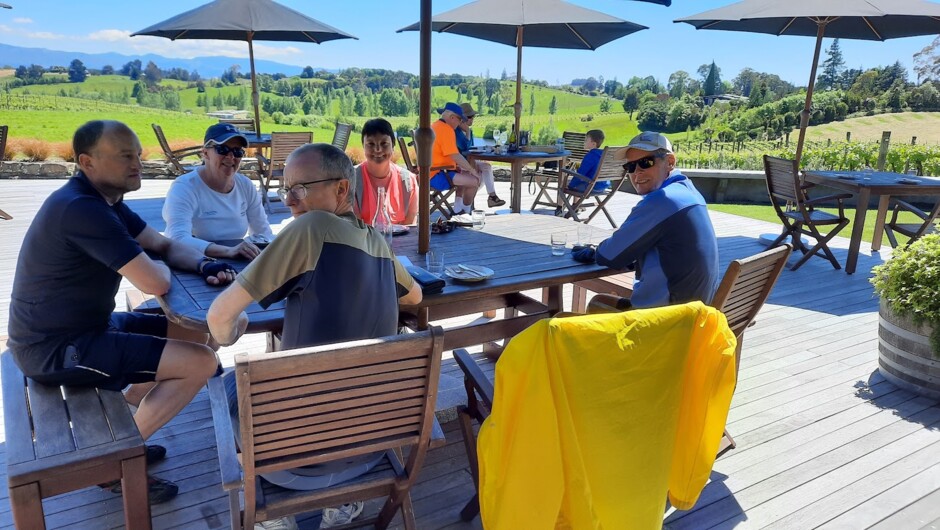 Magic views from the deck and leisurely lunch at Gravity Winery