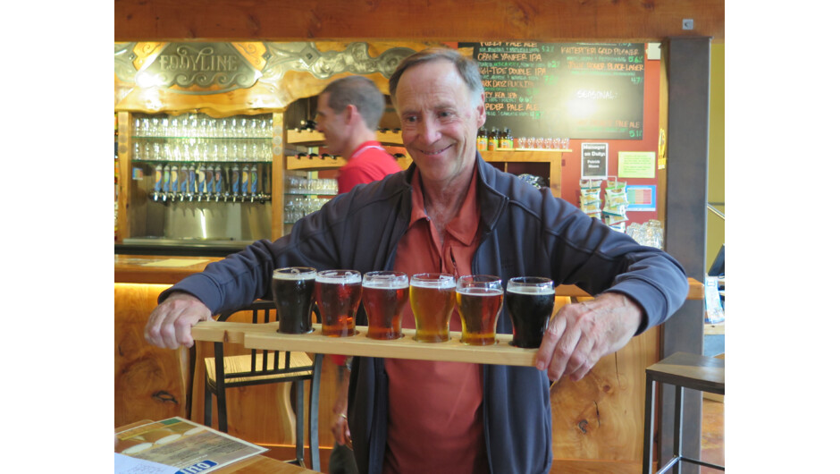 Smiles at the prospect of a beer tasting