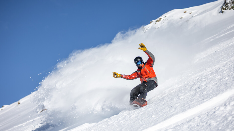 Enjoying the fresh powder at Mt Hutt