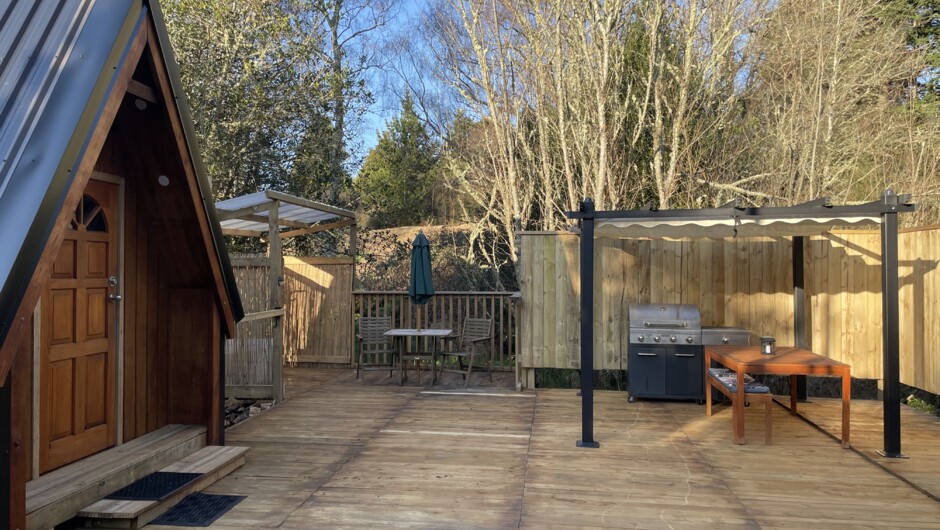 Cabin and large outdoor living space