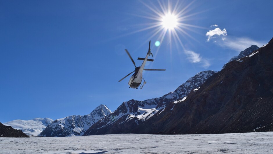 Soaring above the Tasman Glacier before diving into an unforgettable skydive.