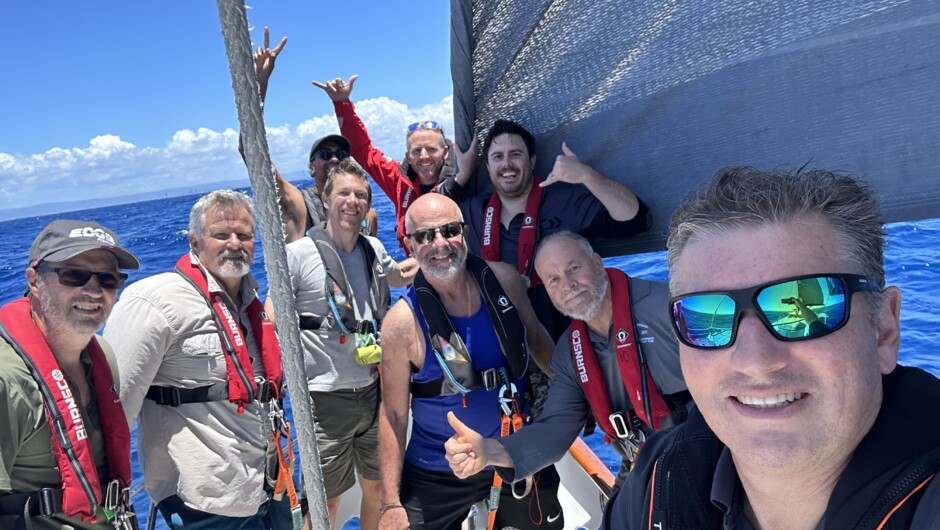 The crew sailing the Hauraki Gulf