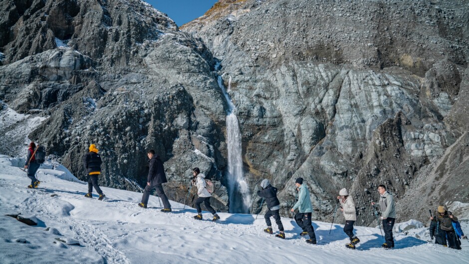 Experience the thrill of a heli-hike on the majestic Tasman Glacier.