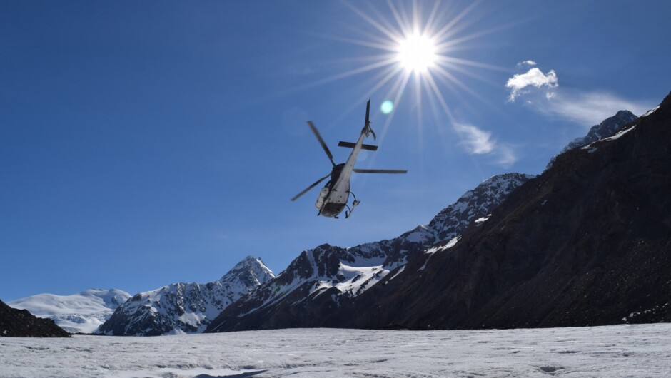 Helicopter views and glacier vibes