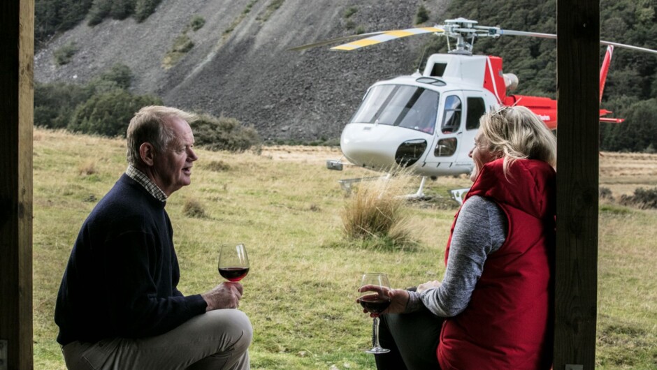 Enjoy a gourmet platter with local wines.