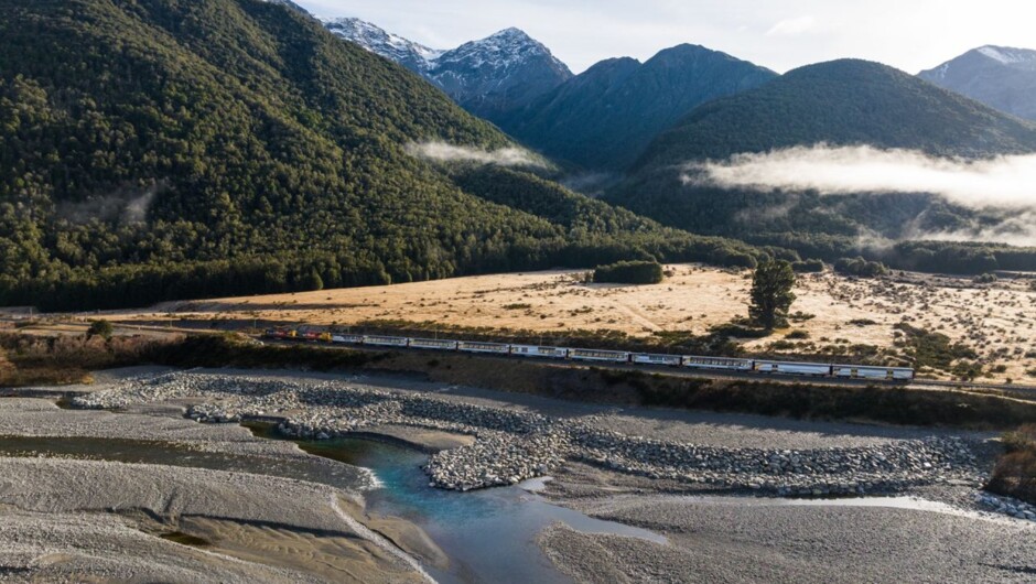 Embark on the iconic TranzAlpine Train.