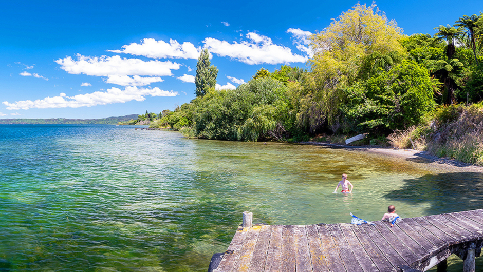 Guests at Lake Tarawera