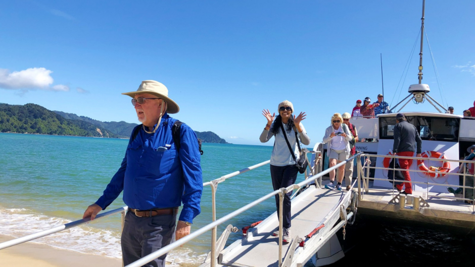 Guests arriving at Abel Tasman Beach