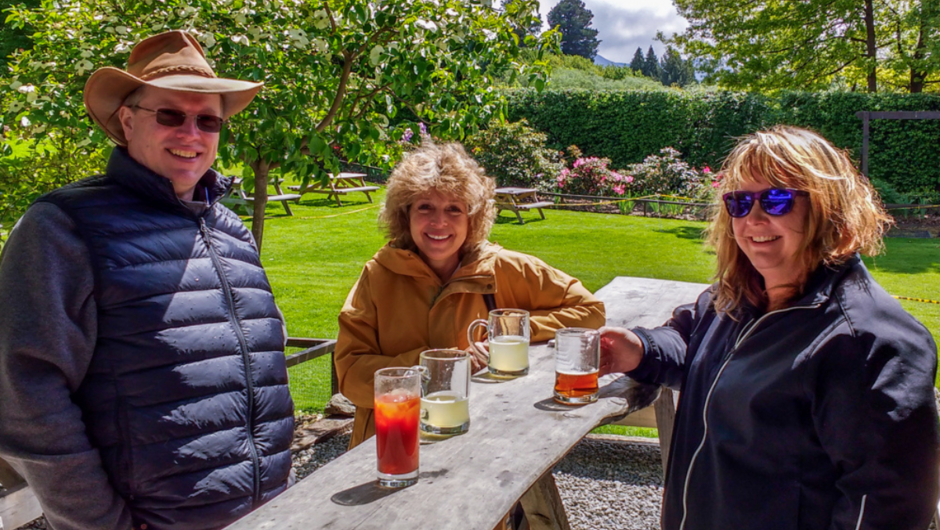 Guests enjoying drinks at the Cadrona Hotel