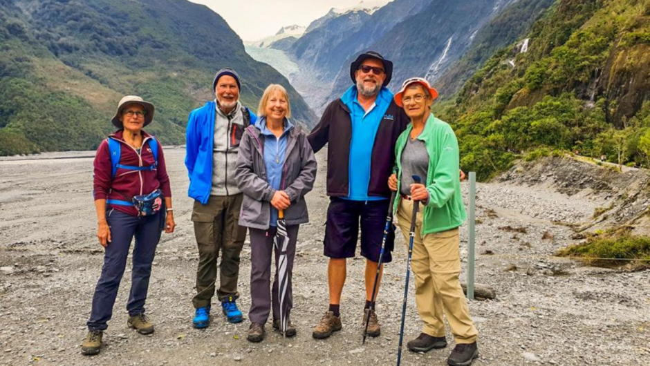 Guests and Kiwi Guide at Franz Josef Glacier