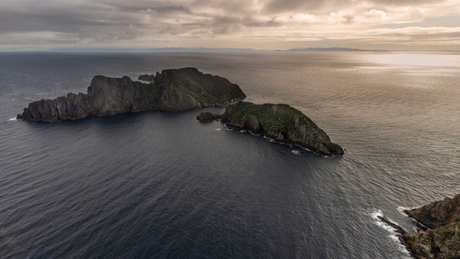 Moody seas and fascinating islands are scattered around Rakiura Stewart Island.