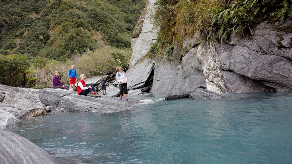 Blue pools Waiau river,  Franz Josef Glacier Valley