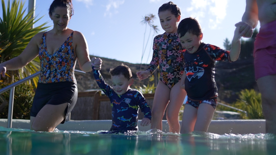 Family fun in the hot pools