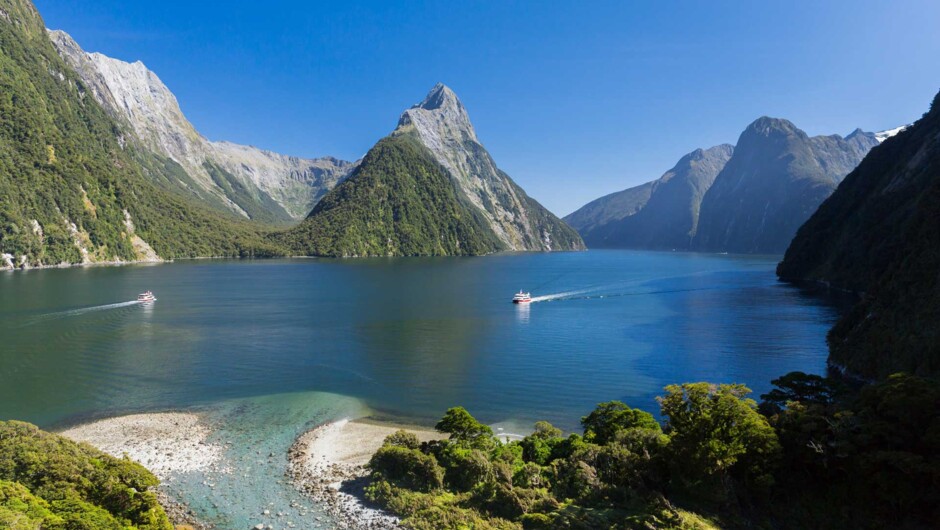 Milford Sound with Mitre Peak View