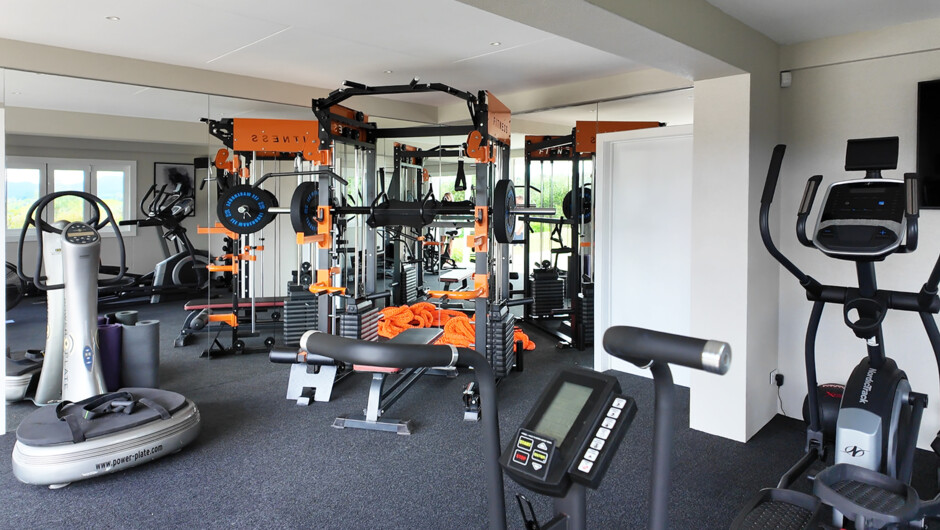 The fully equipped workout room