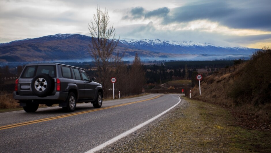 Beautiful scenic of country road in South Island New Zealand