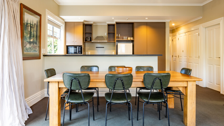 The Boardroom Suite comes with a kitchenette, private bathroom, outdoor areas and attached accommodation if required. The room includes free WIFI and a Smart TV that can be used for presentations.