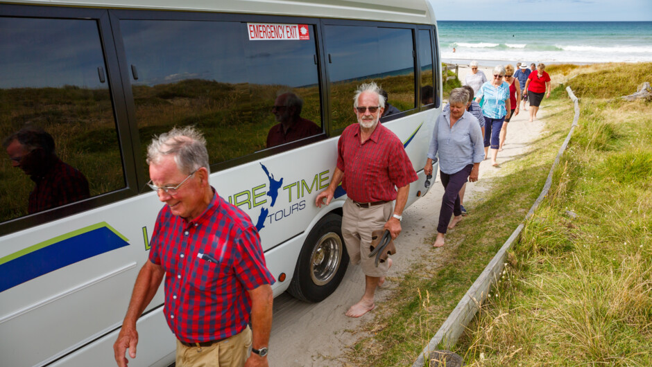 Back on the coach after a paddle . Pure Discoveries Small Group Journeys