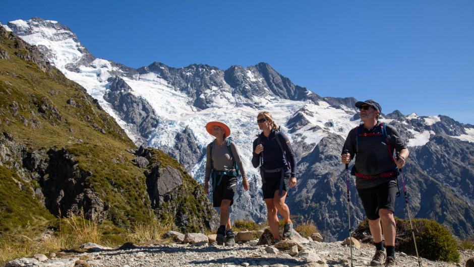 Hike up to Sealey Tarns with views of Mt Sefton