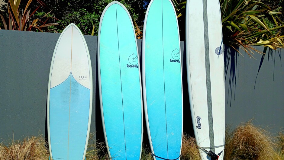 Some Torq hardtop surfboards