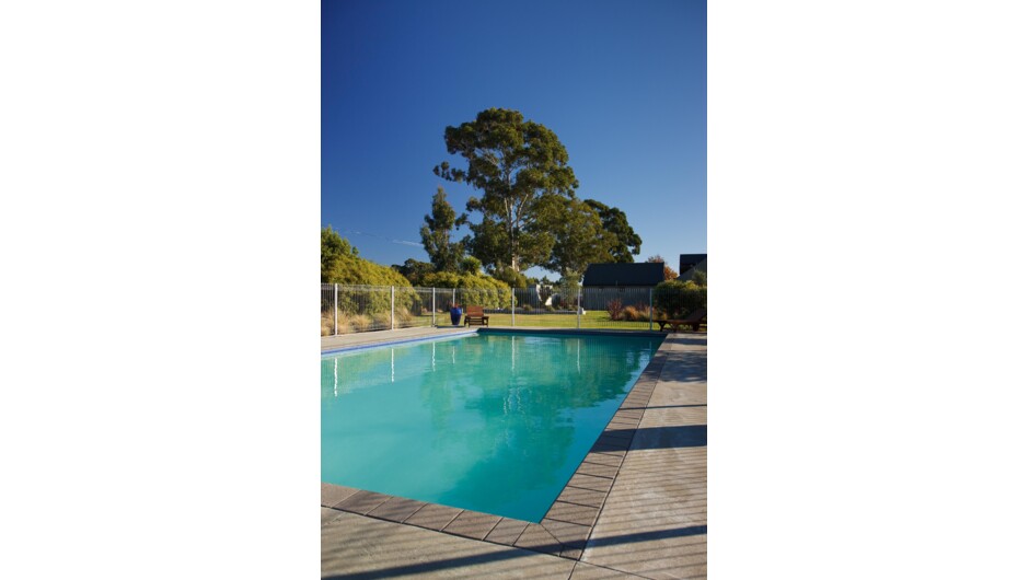 Solar heated swimming pool