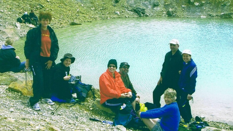Tongariro Freedom Group lunch at the emerald lakes